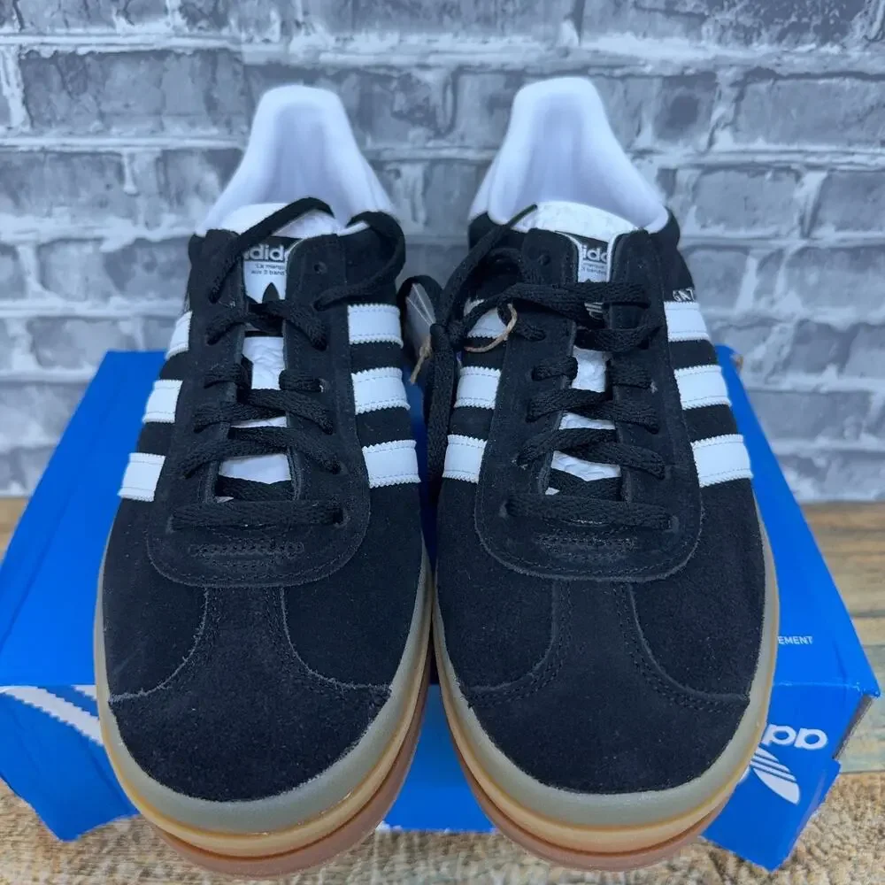 Adidas Gazelle Bold Black White Gum Triple Stacked IE0876 Womens Size 7.5 New